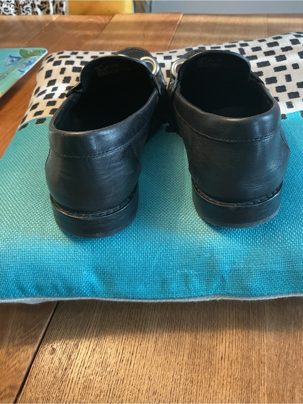 COACH Black Leather Chain Loafers - Picture 5 of 7